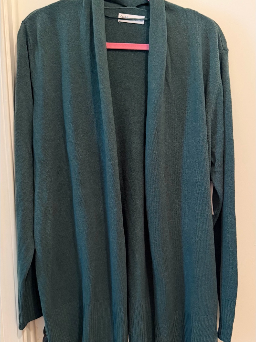 Croft & Barrow Dark Green Open-Front Women's Cardigan